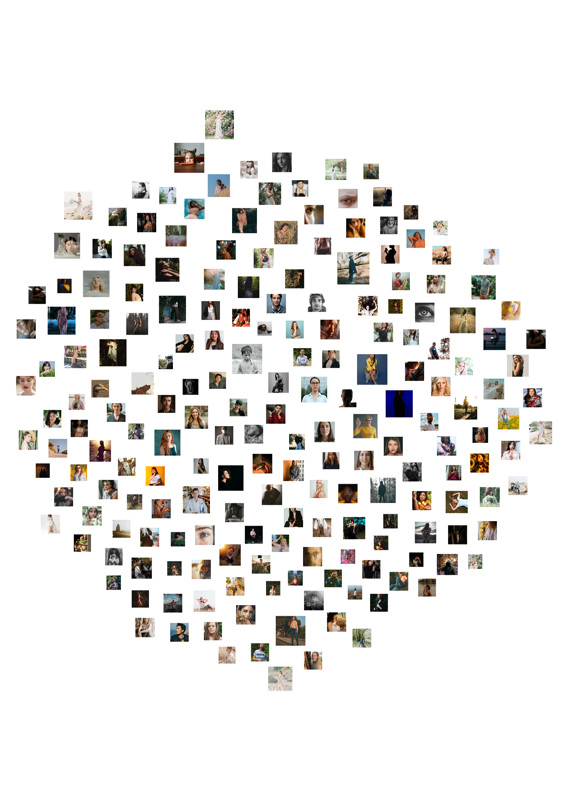 Hundreds of portraits arranged into a sunflower composition in Stickerloom